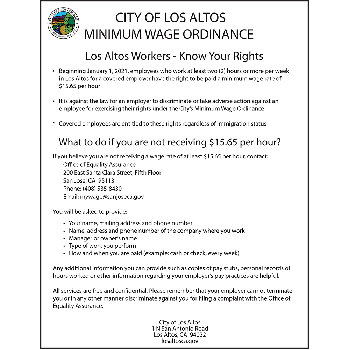 City of Los Altos Minimum Wage Ordinance (Know Your Rights)