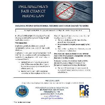 Philadelphia Fair Chance Hiring Law Poster