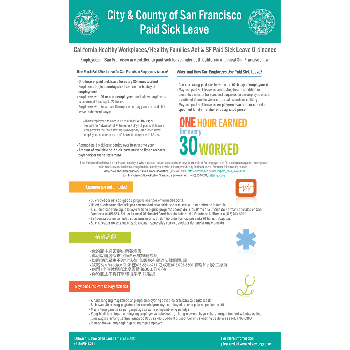 County of San Francisco Paid Sick Leave Ordinance Official Poster